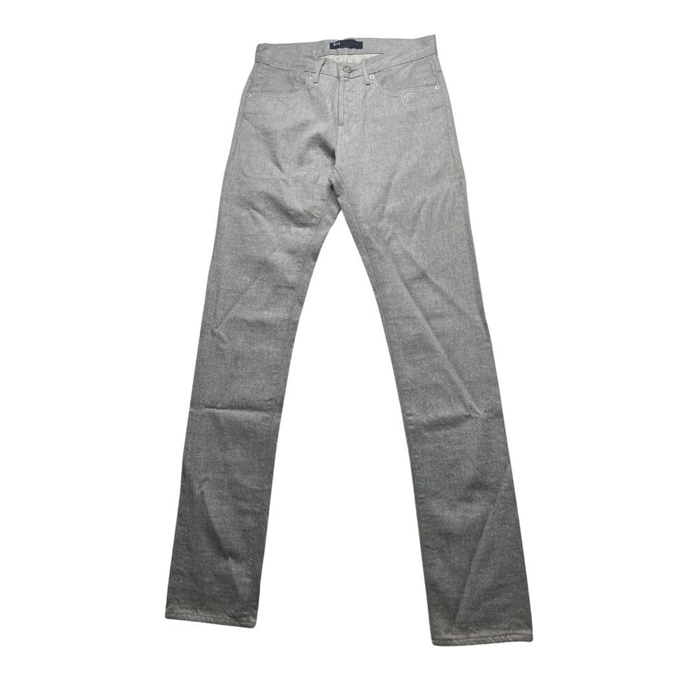 2-63 3x1 Men's Selvedge Jeans M3 100% Cotton Light Gray 28x34